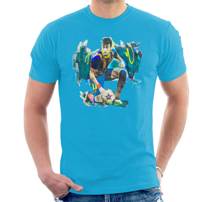 Sidney Maurer Original Portrait Of Neymar Barcelona FC Men's T-Shirt