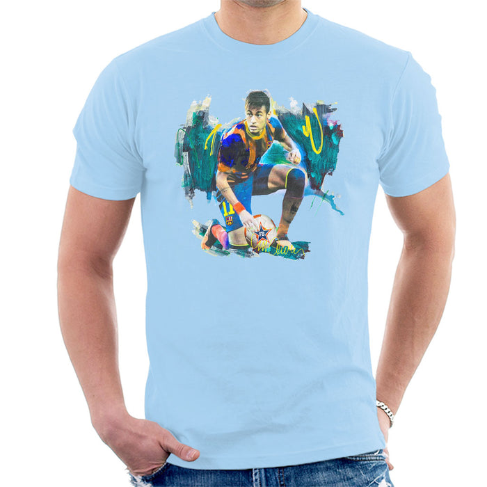 Sidney Maurer Original Portrait Of Neymar Barcelona FC Men's T-Shirt