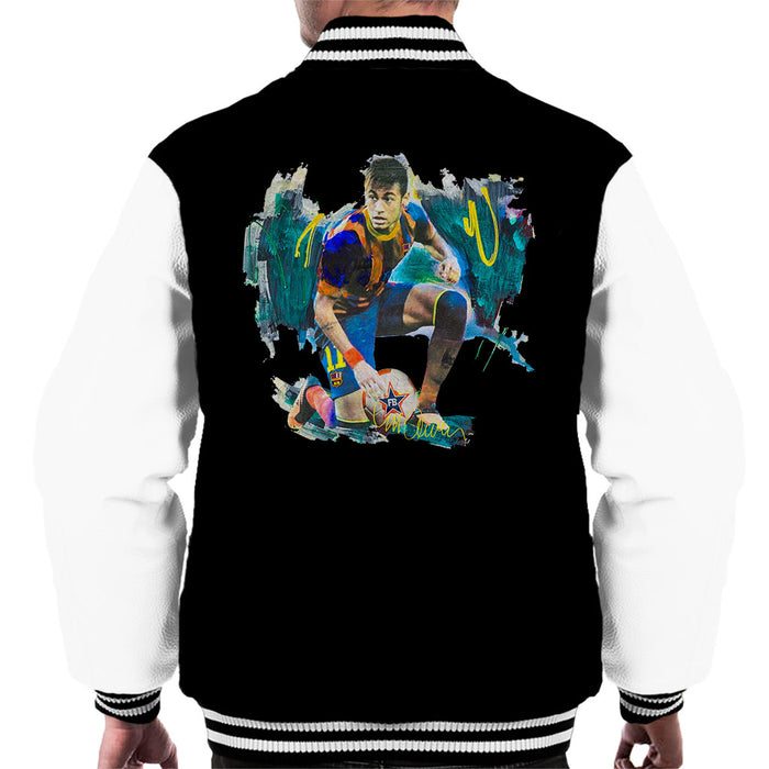 Sidney Maurer Original Portrait Of Neymar Barcelona FC Men's Varsity Jacket