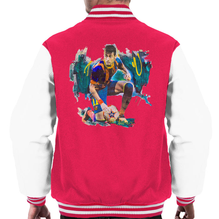 Sidney Maurer Original Portrait Of Neymar Barcelona FC Men's Varsity Jacket