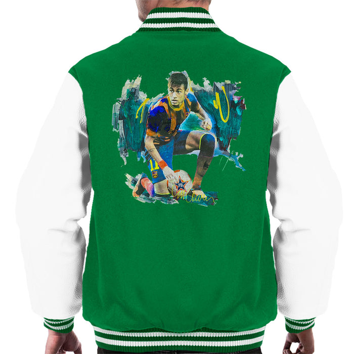 Sidney Maurer Original Portrait Of Neymar Barcelona FC Men's Varsity Jacket