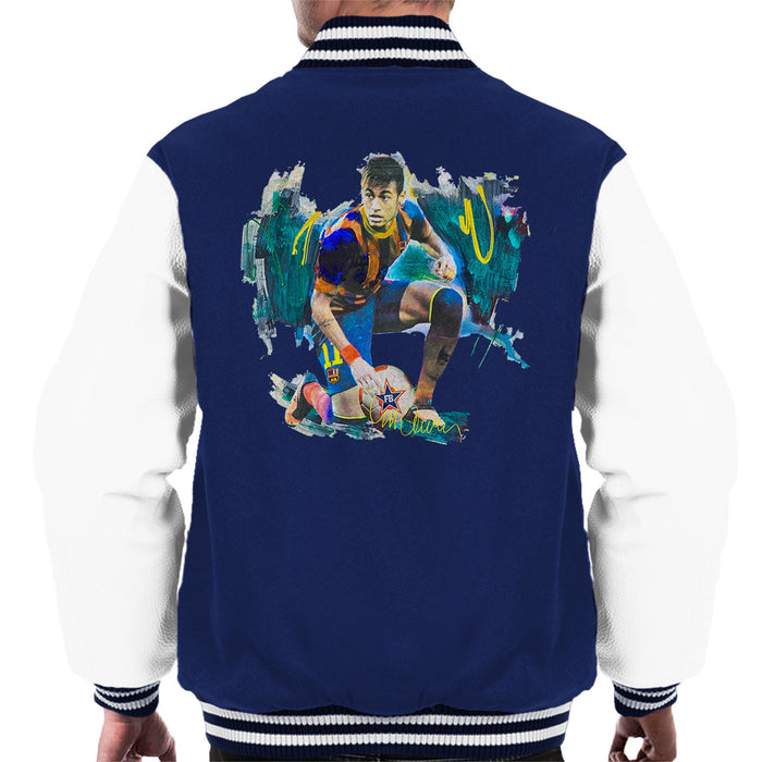 Sidney Maurer Original Portrait Of Neymar Barcelona FC Men's Varsity Jacket