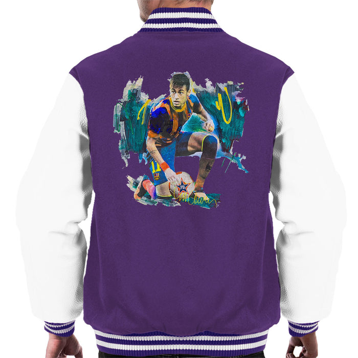Sidney Maurer Original Portrait Of Neymar Barcelona FC Men's Varsity Jacket