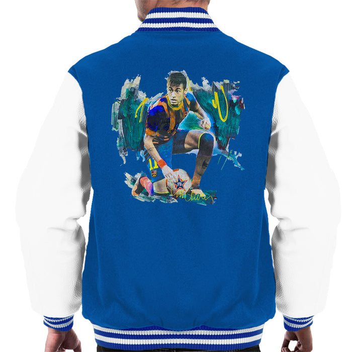 Sidney Maurer Original Portrait Of Neymar Barcelona FC Men's Varsity Jacket