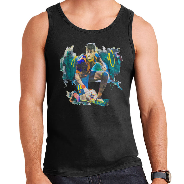 Sidney Maurer Original Portrait Of Neymar Barcelona FC Men's Vest
