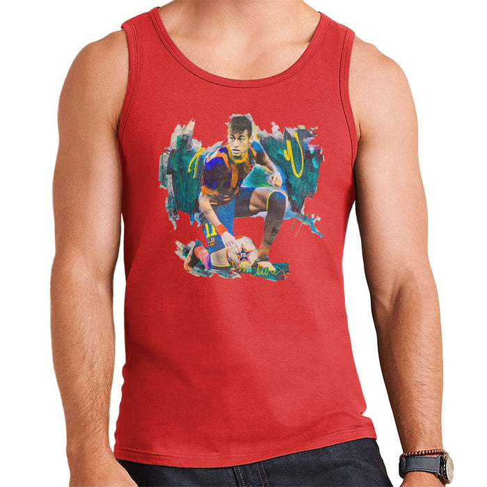 Sidney Maurer Original Portrait Of Neymar Barcelona FC Men's Vest