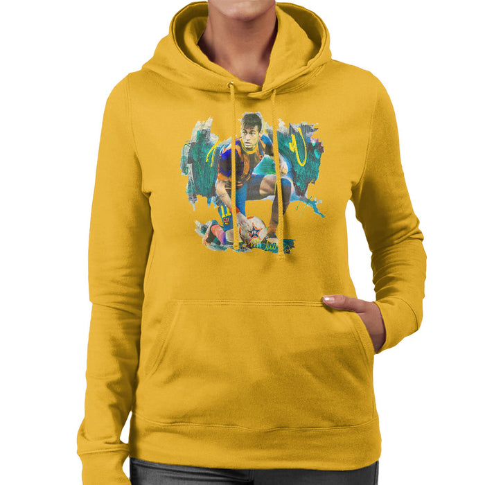 Sidney Maurer Original Portrait Of Neymar Barcelona FC Women's Hooded Sweatshirt