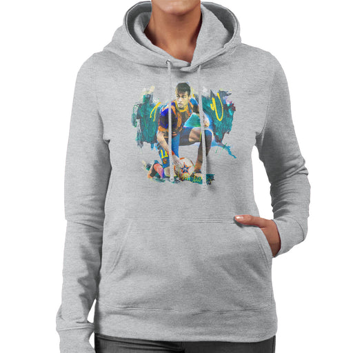 Sidney Maurer Original Portrait Of Neymar Barcelona FC Women's Hooded Sweatshirt