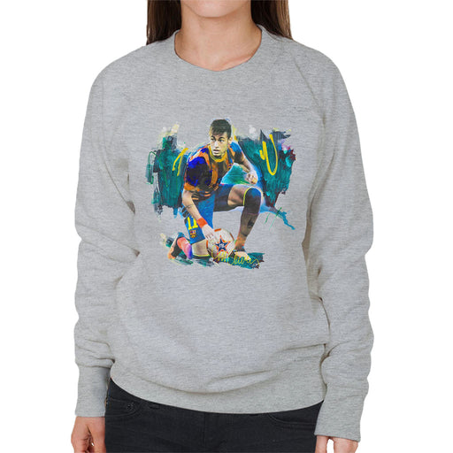 Sidney Maurer Original Portrait Of Neymar Barcelona FC Women's Sweatshirt
