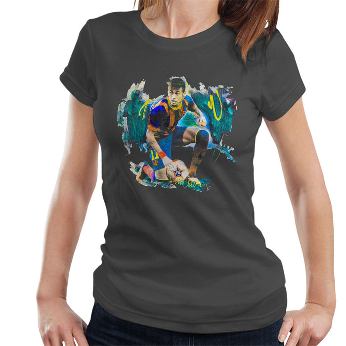 Sidney Maurer Original Portrait Of Neymar Barcelona FC Women's T-Shirt