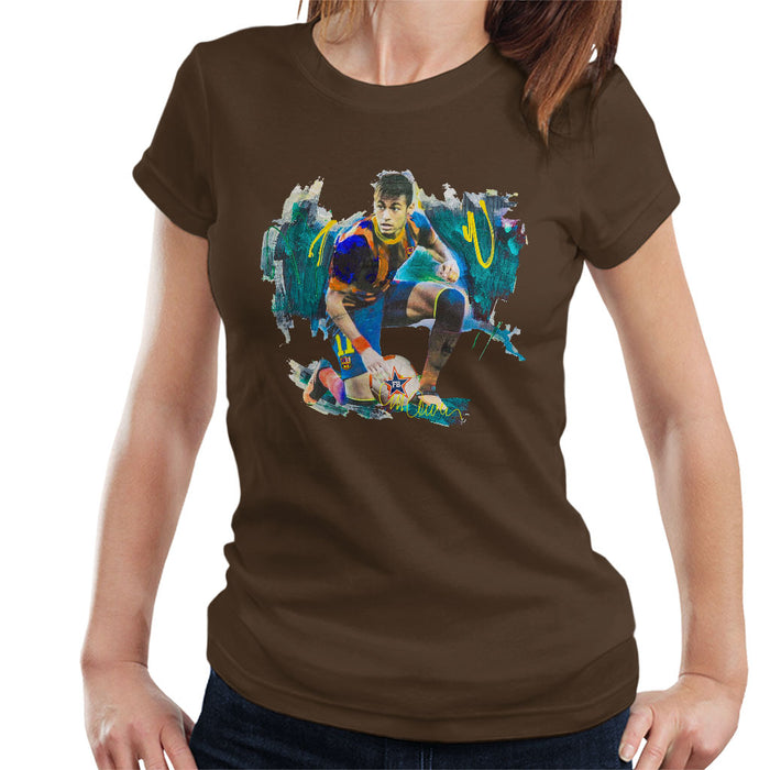 Sidney Maurer Original Portrait Of Neymar Barcelona FC Women's T-Shirt