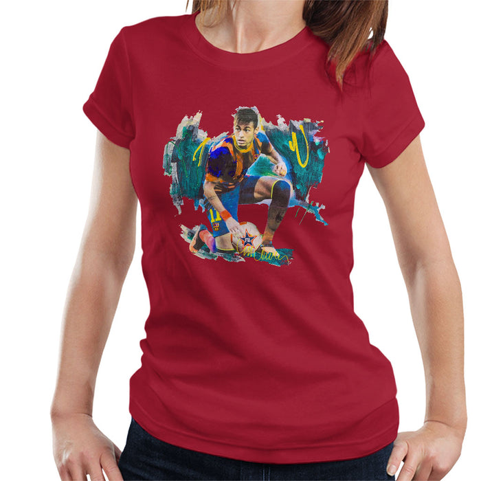 Sidney Maurer Original Portrait Of Neymar Barcelona FC Women's T-Shirt