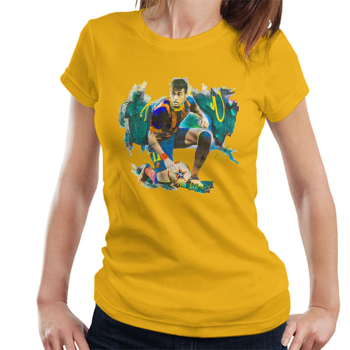 Sidney Maurer Original Portrait Of Neymar Barcelona FC Women's T-Shirt