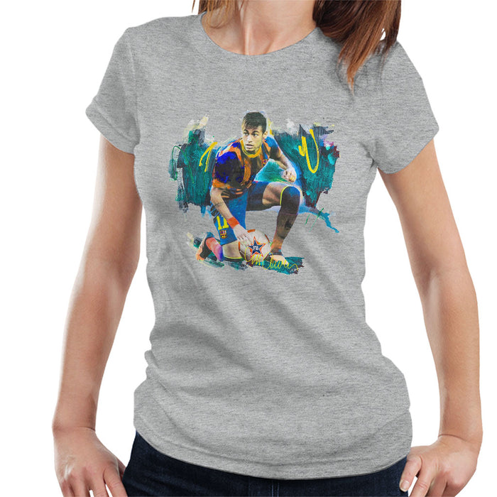 Sidney Maurer Original Portrait Of Neymar Barcelona FC Women's T-Shirt