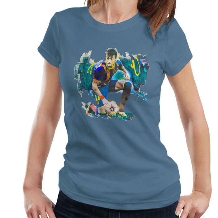 Sidney Maurer Original Portrait Of Neymar Barcelona FC Women's T-Shirt