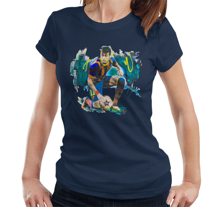Sidney Maurer Original Portrait Of Neymar Barcelona FC Women's T-Shirt