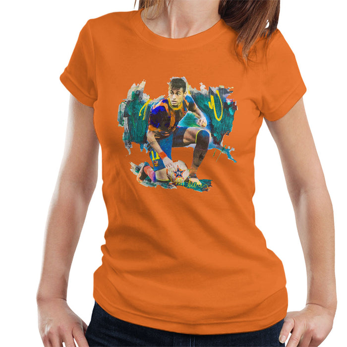 Sidney Maurer Original Portrait Of Neymar Barcelona FC Women's T-Shirt