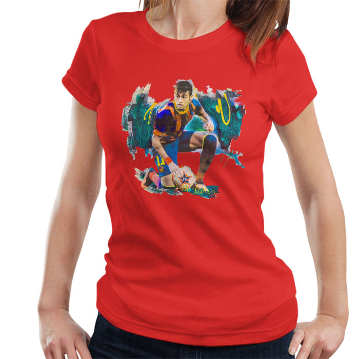 Sidney Maurer Original Portrait Of Neymar Barcelona FC Women's T-Shirt