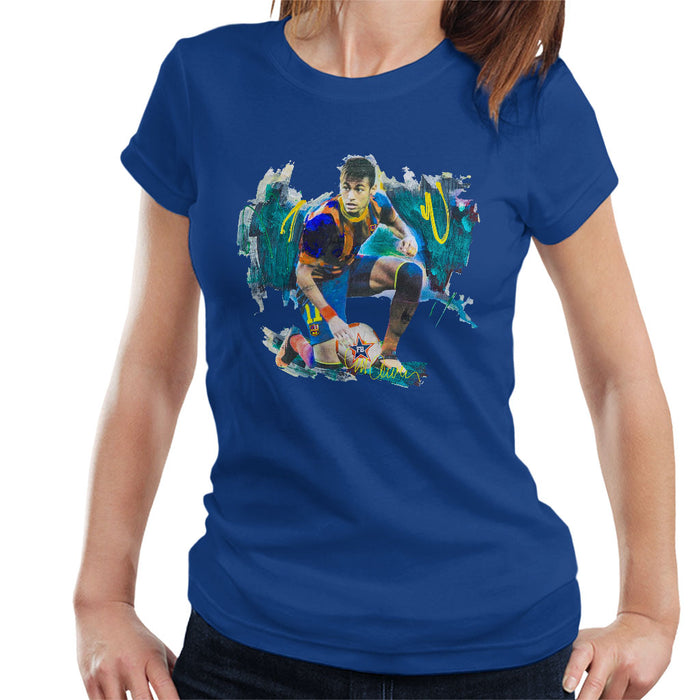 Sidney Maurer Original Portrait Of Neymar Barcelona FC Women's T-Shirt