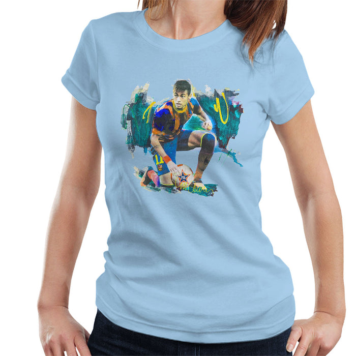 Sidney Maurer Original Portrait Of Neymar Barcelona FC Women's T-Shirt