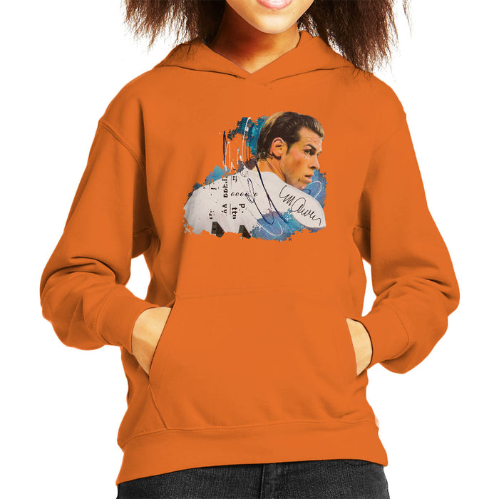 Sidney Maurer Original Portrait Of Gareth Bale Kid's Hooded Sweatshirt