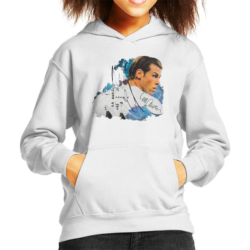 Sidney Maurer Original Portrait Of Gareth Bale Kid's Hooded Sweatshirt