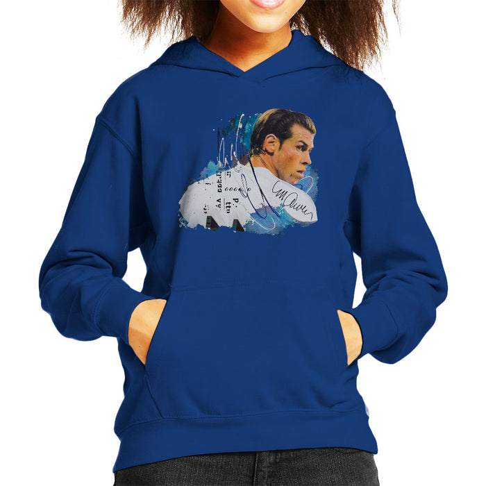 Sidney Maurer Original Portrait Of Gareth Bale Kid's Hooded Sweatshirt