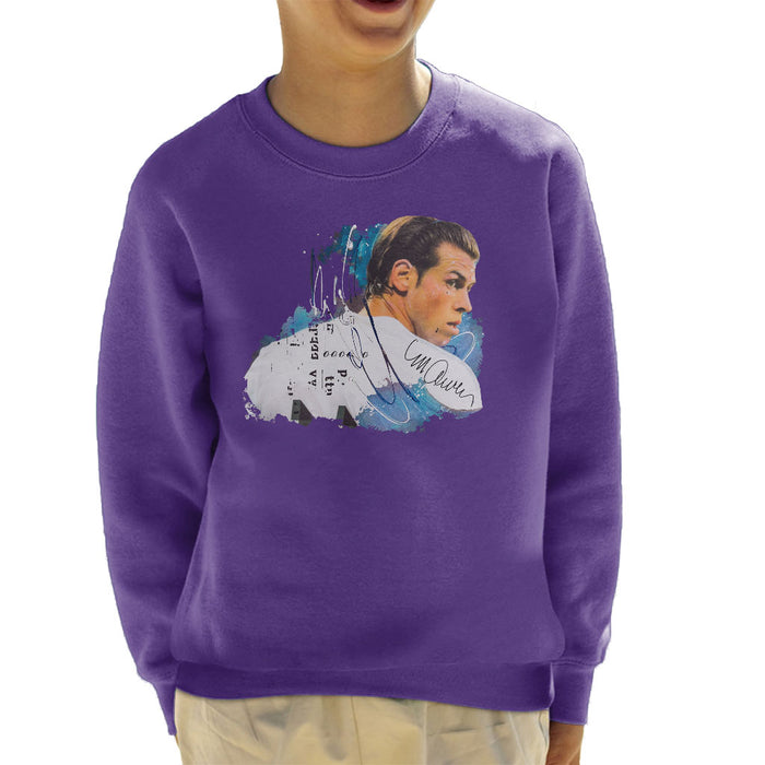 Sidney Maurer Original Portrait Of Gareth Bale Kid's Sweatshirt