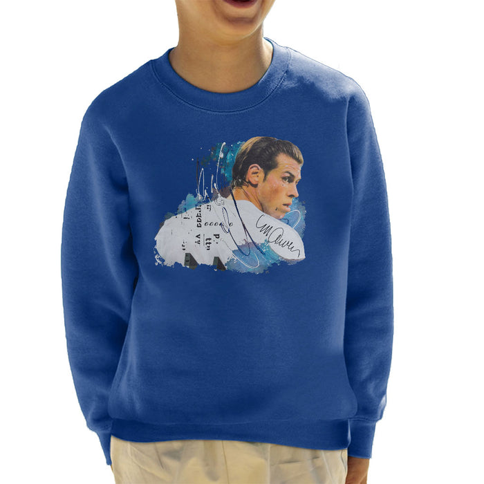 Sidney Maurer Original Portrait Of Gareth Bale Kid's Sweatshirt