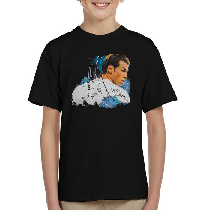 Sidney Maurer Original Portrait Of Gareth Bale Kid's T-Shirt