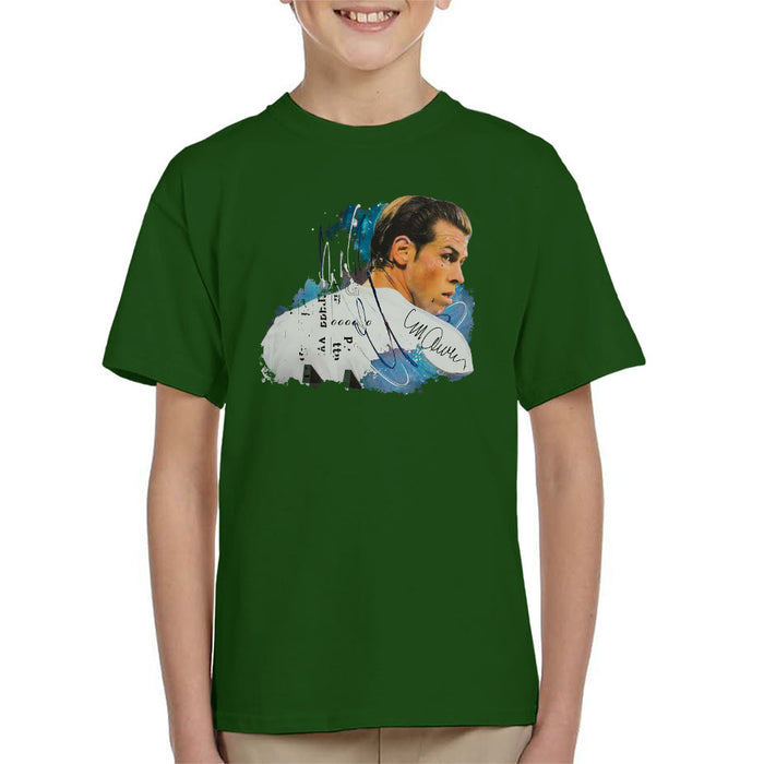 Sidney Maurer Original Portrait Of Gareth Bale Kid's T-Shirt