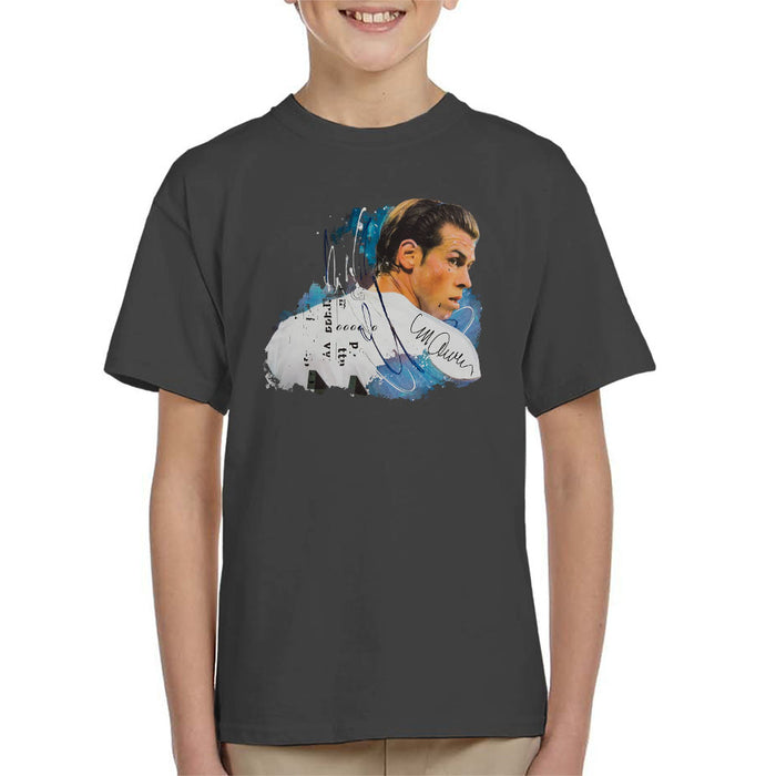 Sidney Maurer Original Portrait Of Gareth Bale Kid's T-Shirt
