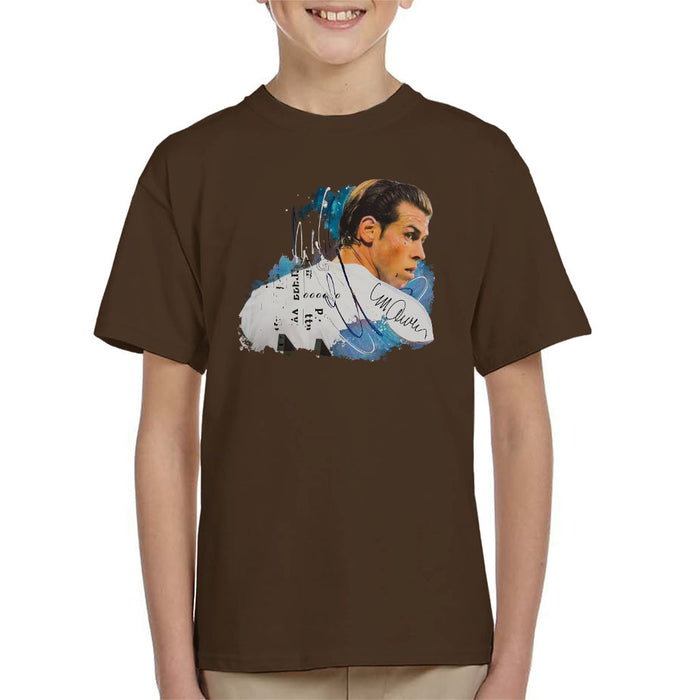 Sidney Maurer Original Portrait Of Gareth Bale Kid's T-Shirt