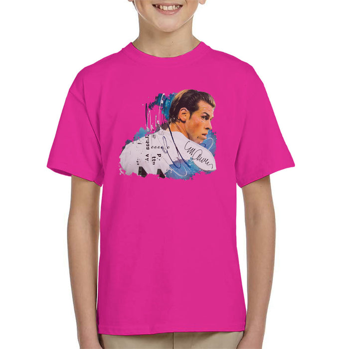 Sidney Maurer Original Portrait Of Gareth Bale Kid's T-Shirt