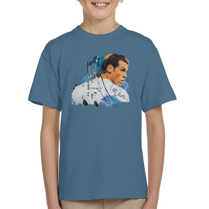 Sidney Maurer Original Portrait Of Gareth Bale Kid's T-Shirt