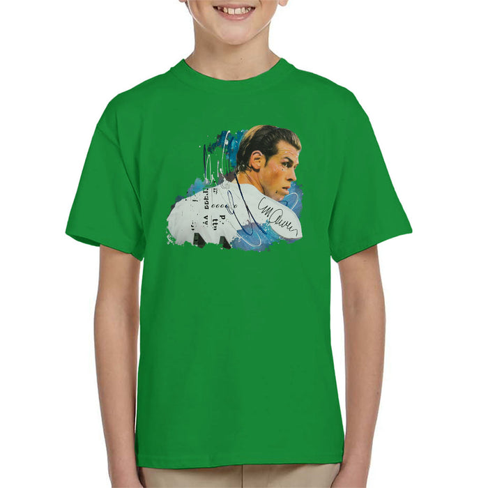 Sidney Maurer Original Portrait Of Gareth Bale Kid's T-Shirt
