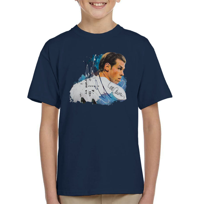 Sidney Maurer Original Portrait Of Gareth Bale Kid's T-Shirt