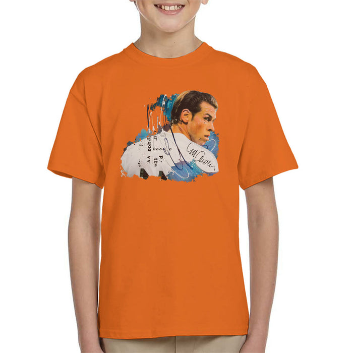 Sidney Maurer Original Portrait Of Gareth Bale Kid's T-Shirt