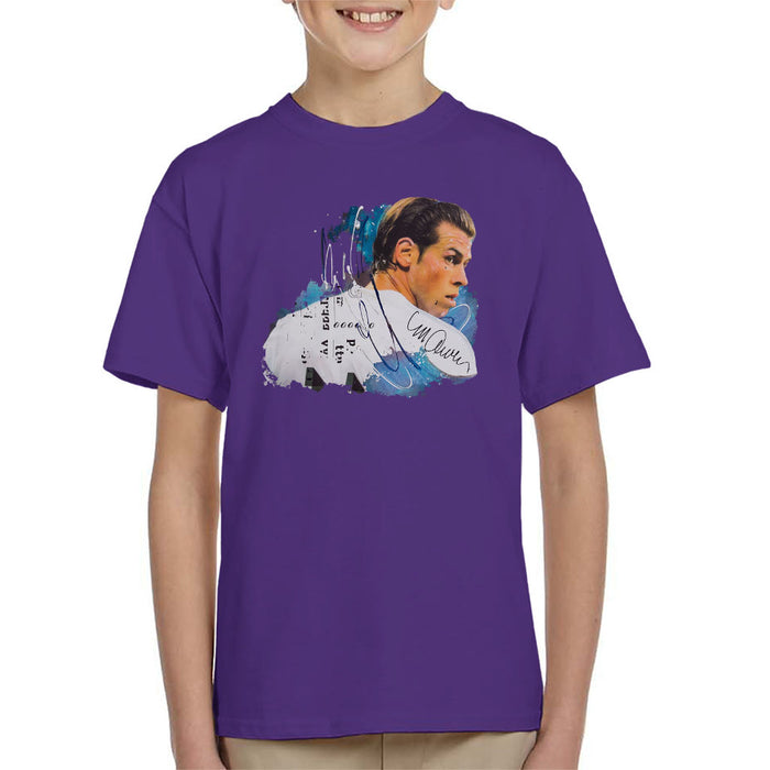 Sidney Maurer Original Portrait Of Gareth Bale Kid's T-Shirt