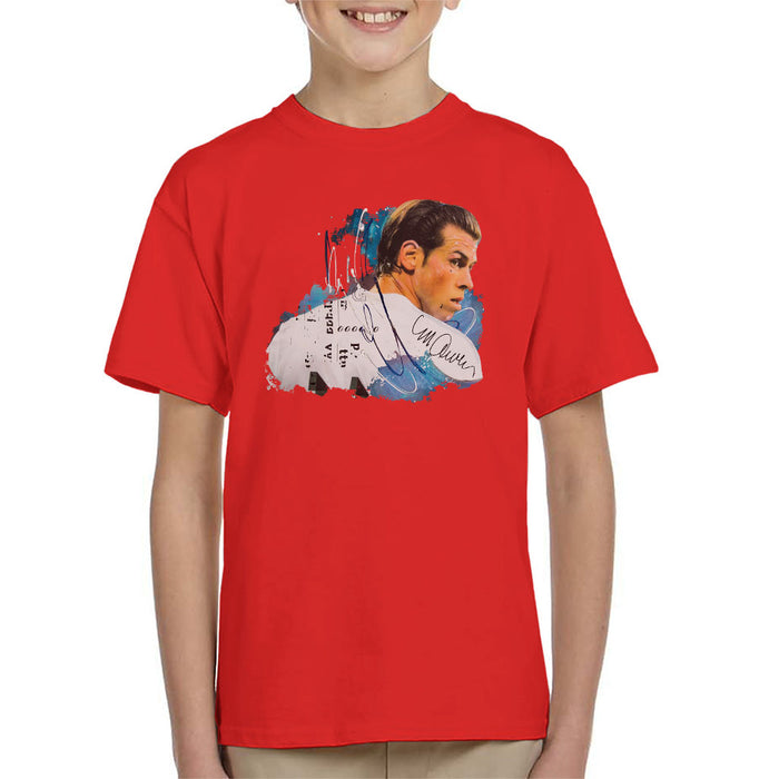 Sidney Maurer Original Portrait Of Gareth Bale Kid's T-Shirt