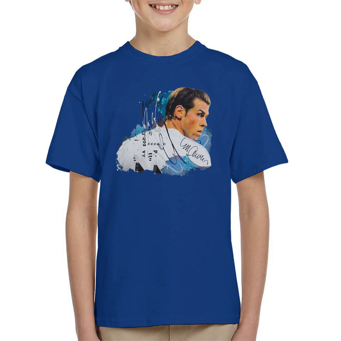 Sidney Maurer Original Portrait Of Gareth Bale Kid's T-Shirt