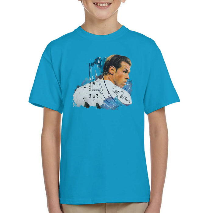 Sidney Maurer Original Portrait Of Gareth Bale Kid's T-Shirt