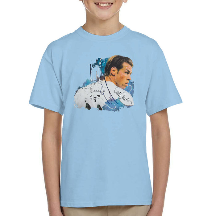 Sidney Maurer Original Portrait Of Gareth Bale Kid's T-Shirt