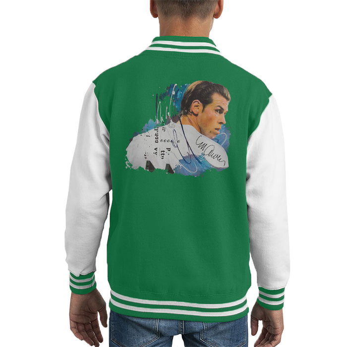 Sidney Maurer Original Portrait Of Gareth Bale Kid's Varsity Jacket