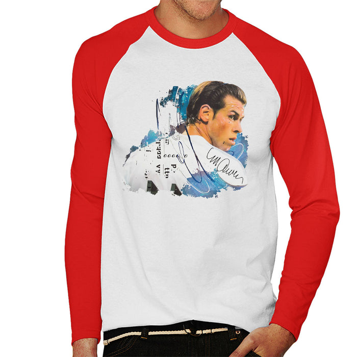Sidney Maurer Original Portrait Of Gareth Bale Men's Baseball Long Sleeved T-Shirt