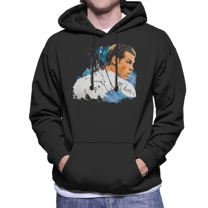 Sidney Maurer Original Portrait Of Gareth Bale Men's Hooded Sweatshirt
