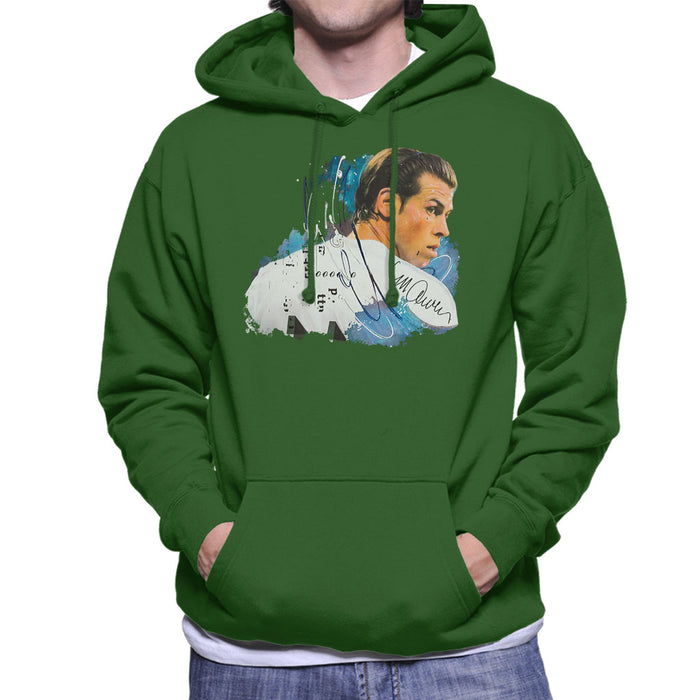 Sidney Maurer Original Portrait Of Gareth Bale Men's Hooded Sweatshirt