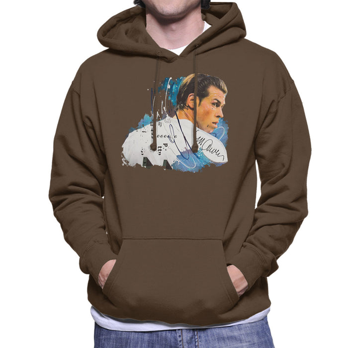 Sidney Maurer Original Portrait Of Gareth Bale Men's Hooded Sweatshirt