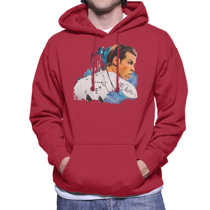 Sidney Maurer Original Portrait Of Gareth Bale Men's Hooded Sweatshirt