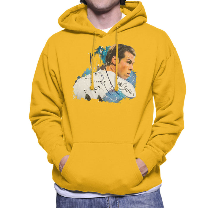 Sidney Maurer Original Portrait Of Gareth Bale Men's Hooded Sweatshirt